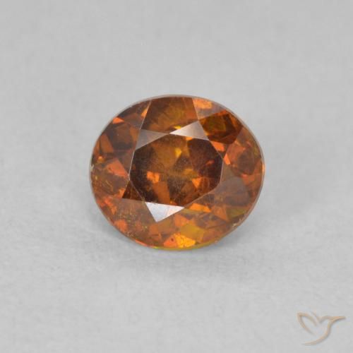 0.68ct 자연스러운 미디엄 오렌지 섬아연석, 타원형, VS-SI
