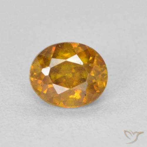 0.89ct 자연스러운 골든 브라운 섬아연석, 타원형, VS-SI