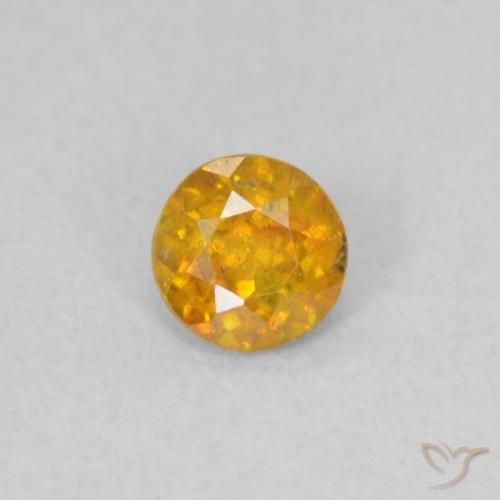 0.21ct 자연스러운 Medium Light-Orange 섬아연석, 둥근, SI