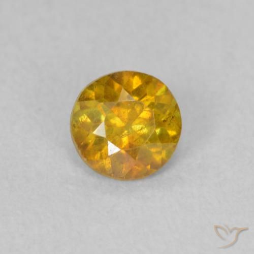 0.29ct 자연스러운 갈색 오렌지 섬아연석, 둥근, SI