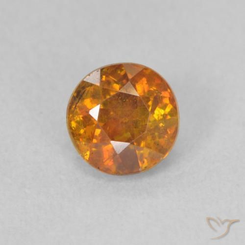 0.81ct 자연스러운 오렌지 브라운 섬아연석, 둥근, SI