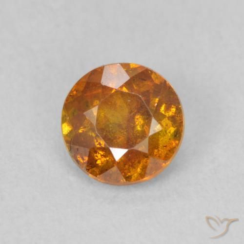 0.49ct 자연스러운 어스 오렌지 섬아연석, 둥근, SI