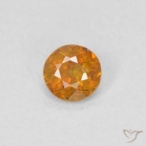 0.24ct 자연스러운 어스 오렌지 섬아연석, 둥근, SI