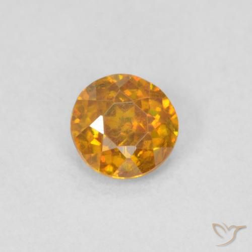 0.27ct 자연스러운 골든 브라운 섬아연석, 둥근, SI
