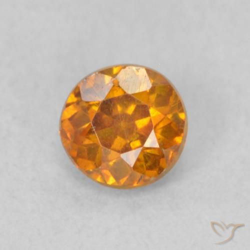 0.35ct 자연스러운 미디엄 오렌지 섬아연석, 둥근, VS-SI