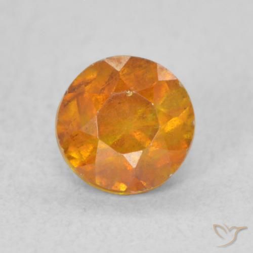 0.61ct 자연스러운 미디엄 오렌지 섬아연석, 둥근, VS-SI