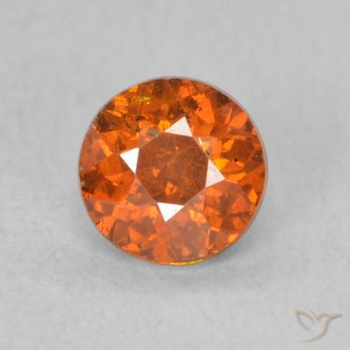 0.59ct 자연스러운 딥 오렌지 섬아연석, 둥근, VS-SI