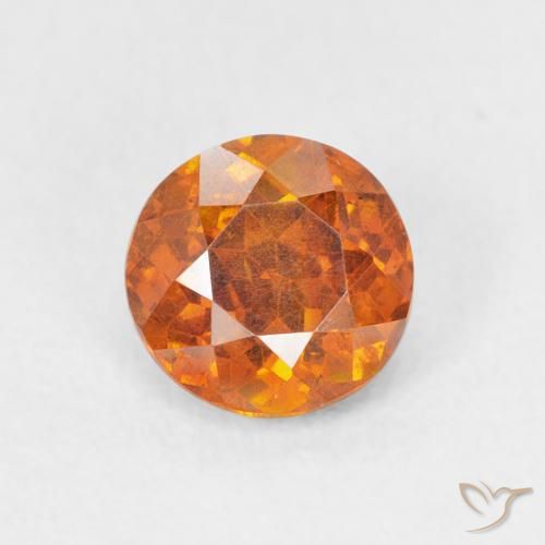 1.08ct 자연스러운 미디엄 오렌지 섬아연석, 둥근, VS-SI