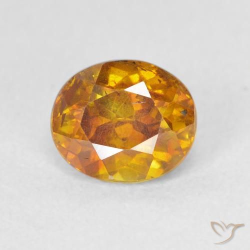 1.46ct 자연스러운 딥 오렌지 섬아연석, 타원형, VS-SI