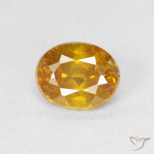 0.79ct 자연스러운 살구 오렌지 섬아연석, 타원형, VS-SI