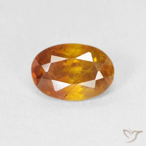 0.87ct 자연스러운 미디엄 오렌지 섬아연석, 타원형, VS-SI