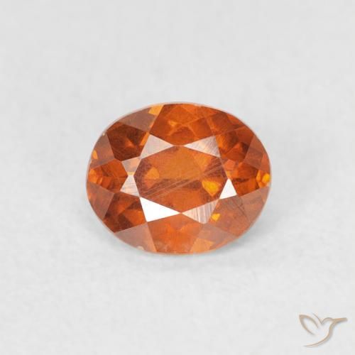 0.40ct 자연스러운 딥 오렌지 섬아연석, 타원형, VS-SI