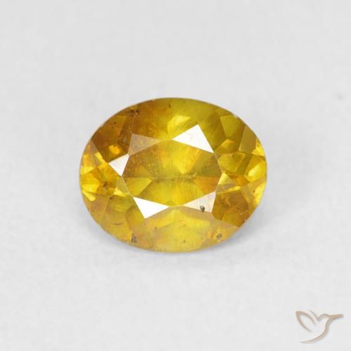 0.65ct 자연스러운 미디엄 옐로우 섬아연석, 타원형, VS-SI