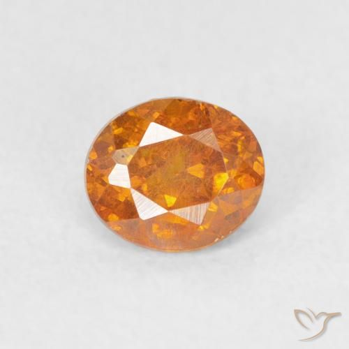 0.51ct 자연스러운 밝은 주황색 섬아연석, 타원형, SI