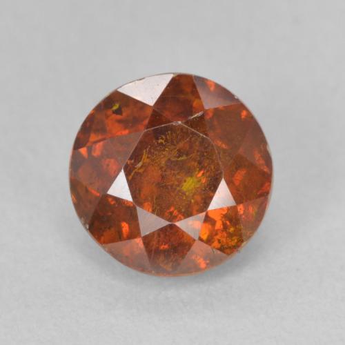 2.05ct 자연스러운 붉은 오렌지 섬아연석, 둥근, SI