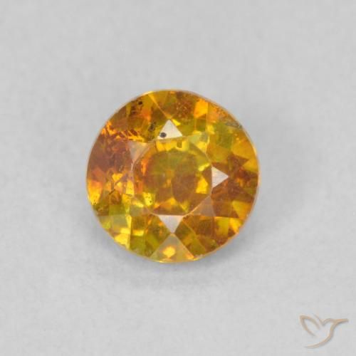 0.58ct 자연스러운 갈색 오렌지 섬아연석, 둥근, SI