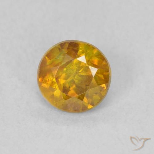 0.62ct 자연스러운 골든 브라운 섬아연석, 둥근, SI
