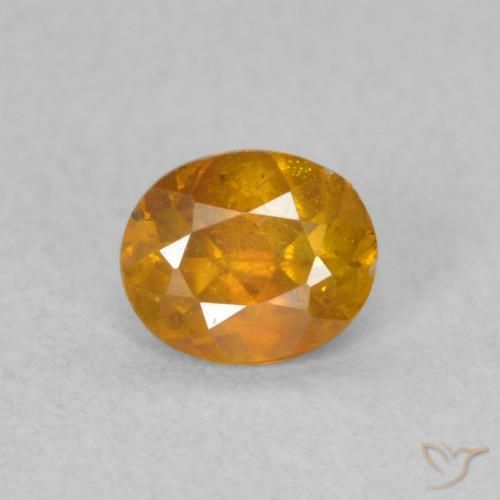 0.50ct 자연스러운 골든 브라운 섬아연석, 타원형, SI