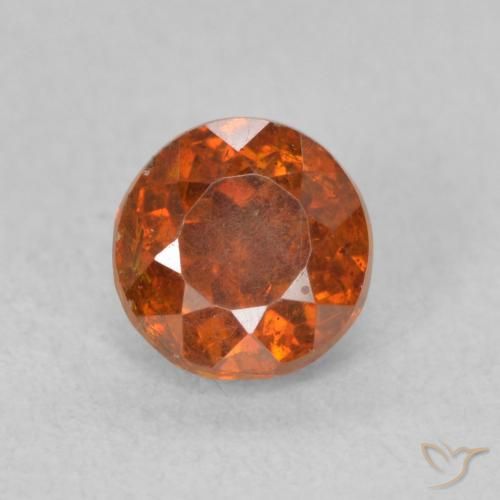 0.85ct 자연스러운 Medium Dark-Orange 섬아연석, 둥근, SI