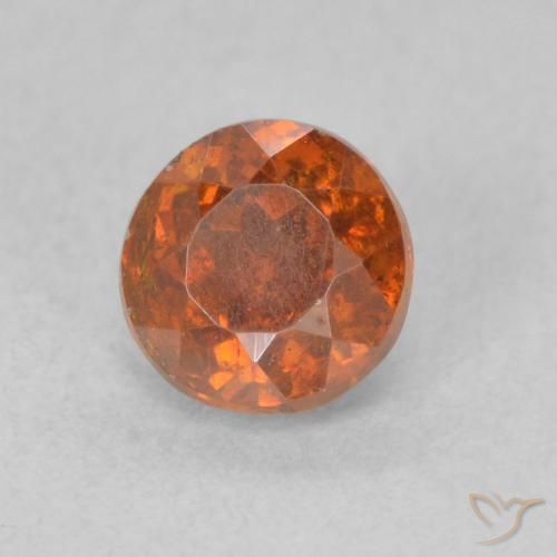 0.85캐럿 천연 Medium Dark-Orange 섬아연석, 둥근, SI