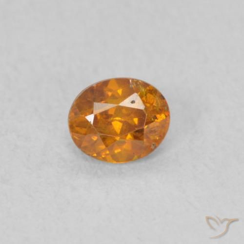 0.33ct 자연스러운 딥 오렌지 섬아연석, 타원형, SI