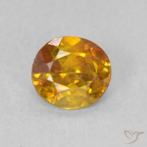 0.65ct 자연스러운 어스 오렌지 섬아연석, 타원형, SI
