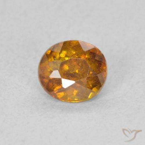0.52ct 자연스러운 어스 오렌지 섬아연석, 타원형, SI