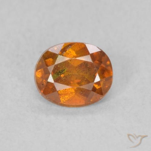 0.55ct 자연스러운 Medium Dark-Orange 섬아연석, 타원형, SI