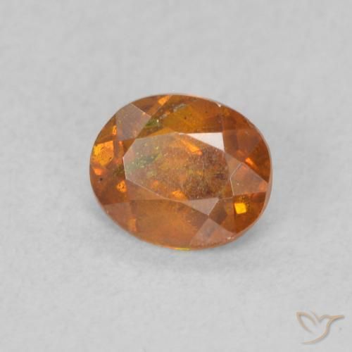 0.55캐럿 천연 Medium Dark-Orange 섬아연석, 타원형, SI