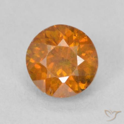 0.64ct 자연스러운 사이다 오렌지 섬아연석, 둥근, SI