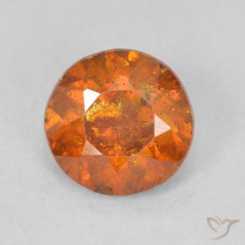 0.62ct 자연스러운 미디엄 오렌지 섬아연석, 둥근, SI