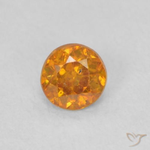 0.27ct 자연스러운 살구 오렌지 섬아연석, 둥근, SI