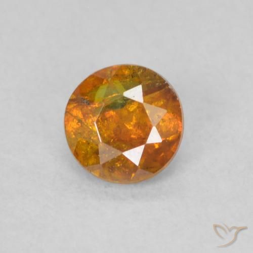 0.30ct 자연스러운 미디엄 오렌지 섬아연석, 둥근, SI