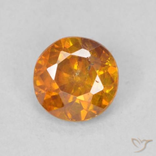 0.35ct 자연스러운 어스 오렌지 섬아연석, 둥근, SI