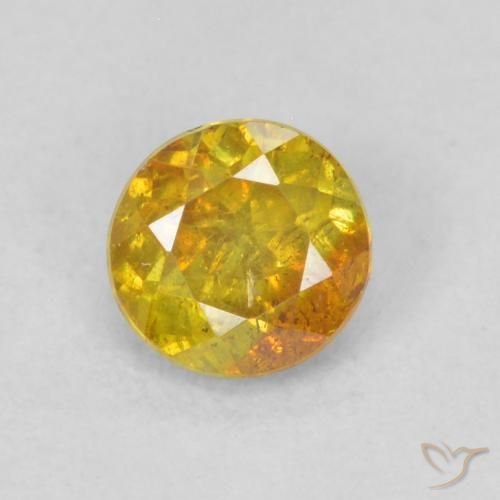 0.40ct 자연스러운 살구 오렌지 섬아연석, 둥근, SI