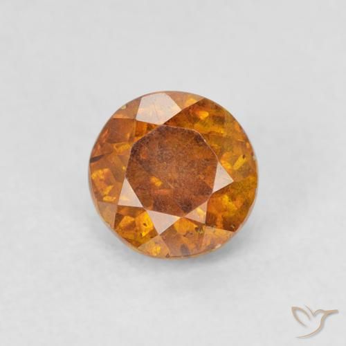 0.80ct 자연스러운 골든 브라운 섬아연석, 둥근, VS-SI