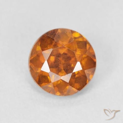 0.95ct 자연스러운 흙빛 오렌지 섬아연석, 둥근, VS-SI