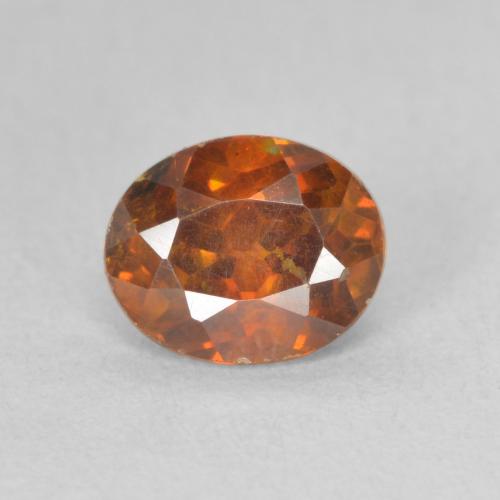 1.33ct 자연스러운 딥브라운오렌지 섬아연석, 타원형, SI