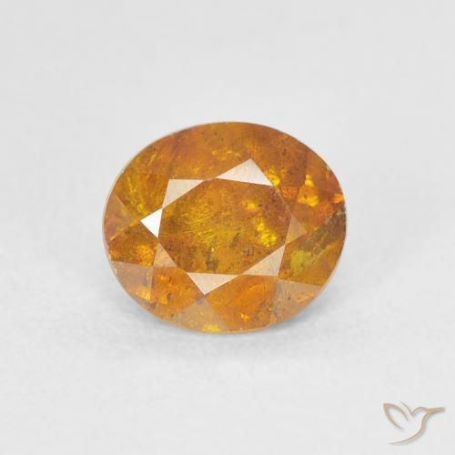 1.25ct 자연스러운 허니 오렌지 섬아연석, 타원형, SI