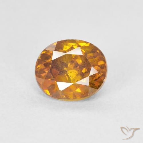1.25ct 자연스러운 골든 브라운 섬아연석, 타원형, SI