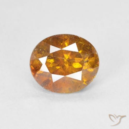 1.44ct 자연스러운 어스 오렌지 섬아연석, 타원형, SI
