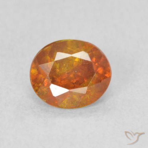 0.58ct 자연스러운 어스 오렌지 섬아연석, 타원형, SI