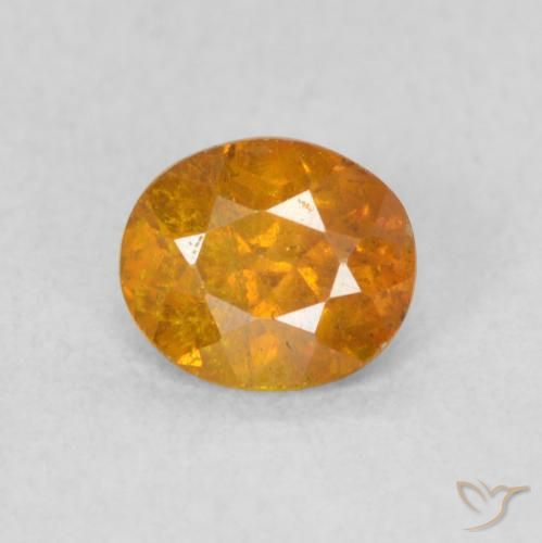 0.56ct 자연스러운 밝은 주황색 섬아연석, 타원형, SI