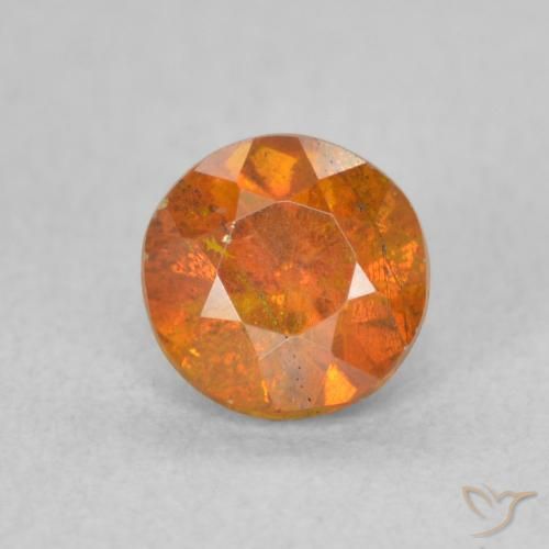 0.79ct 자연스러운 미디엄 오렌지 섬아연석, 둥근, SI