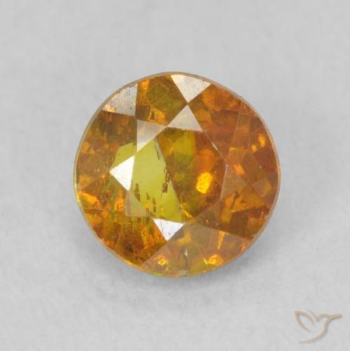 0.91ct 자연스러운 미디엄 오렌지 섬아연석, 둥근, SI