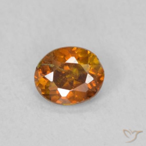 0.28ct 자연스러운 딥 오렌지 섬아연석, 타원형, SI