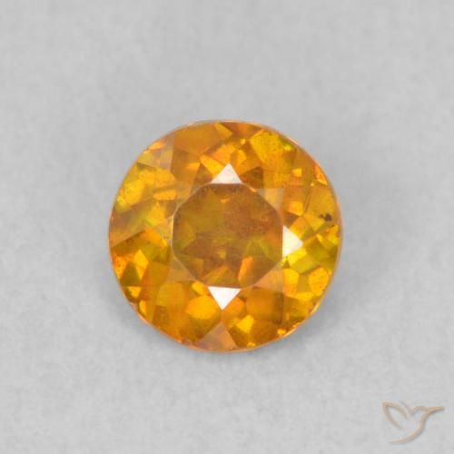 0.47ct 자연스러운 인텐스 오렌지 섬아연석, 둥근, SI