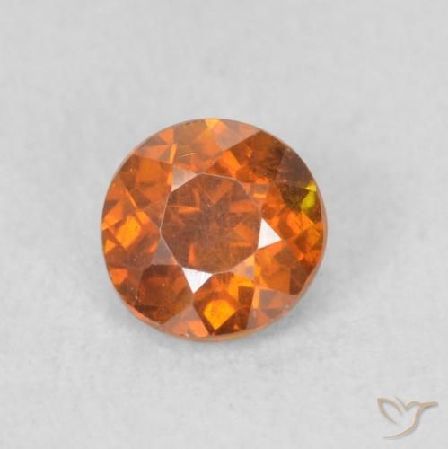 0.59ct 자연스러운 Medium Dark-Orange 섬아연석, 둥근, SI
