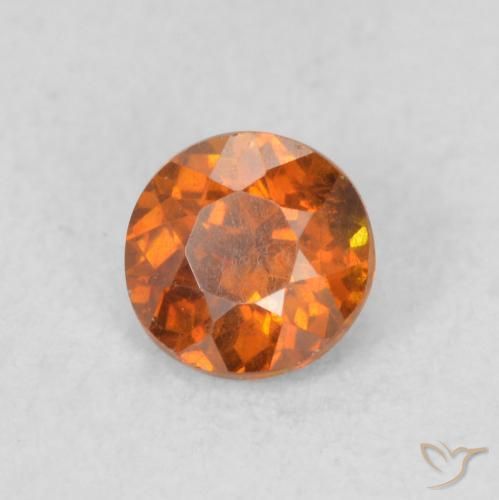 0.59캐럿 천연 Medium Dark-Orange 섬아연석, 둥근, SI