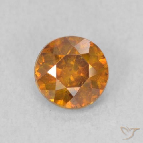 0.53ct 자연스러운 오렌지 브라운 섬아연석, 둥근, SI